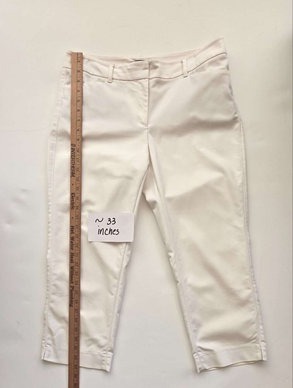 WHBM Size 10 Perfectform Straight Crop Cream Pant - Picture 10 of 15
